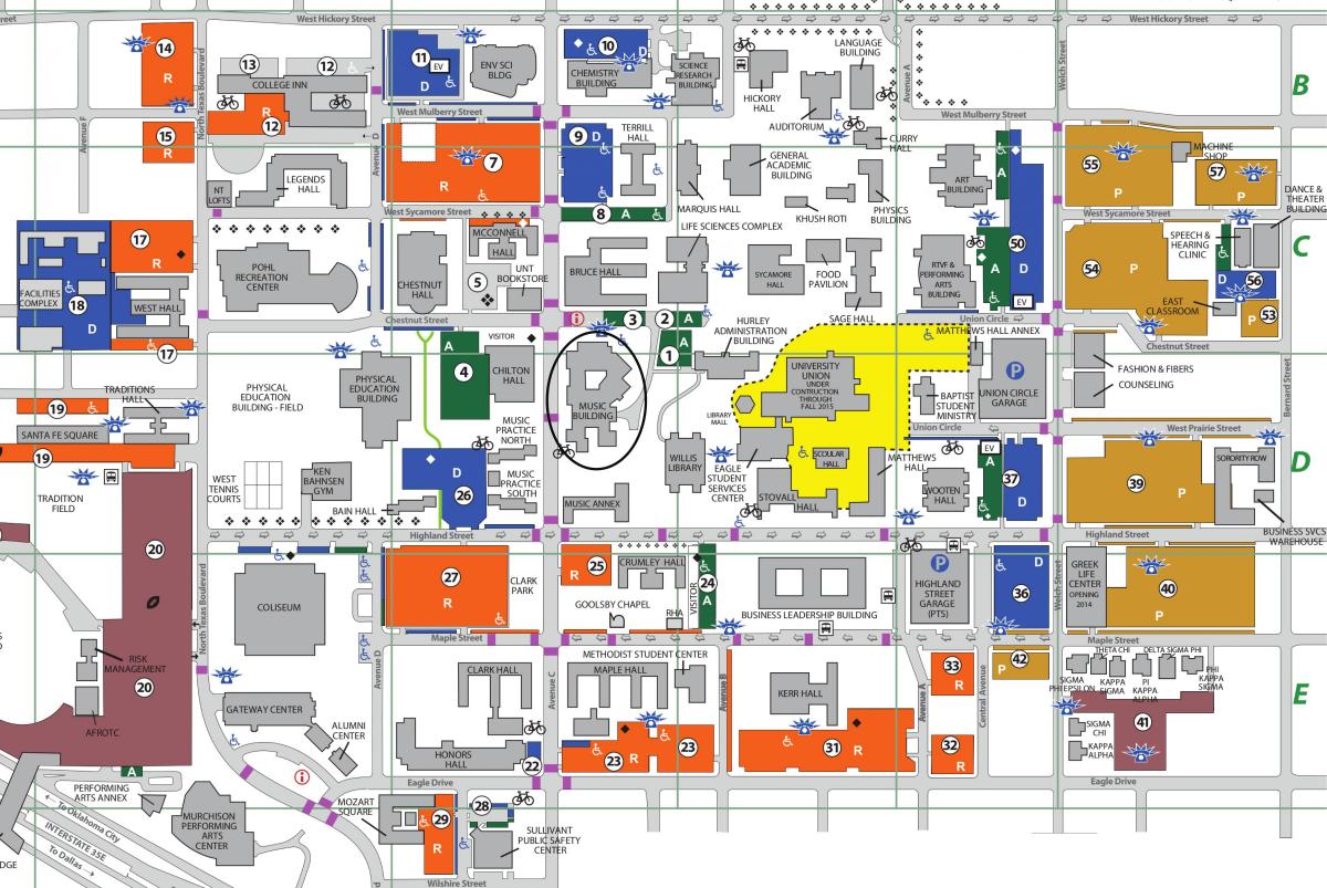 یونیورسٹی آف نارتھ ٹیکساس کے شہر ڈلاس کے نقشے