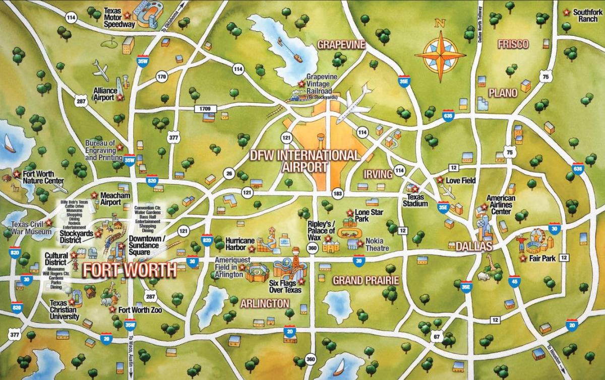DFW شہر کا نقشہ