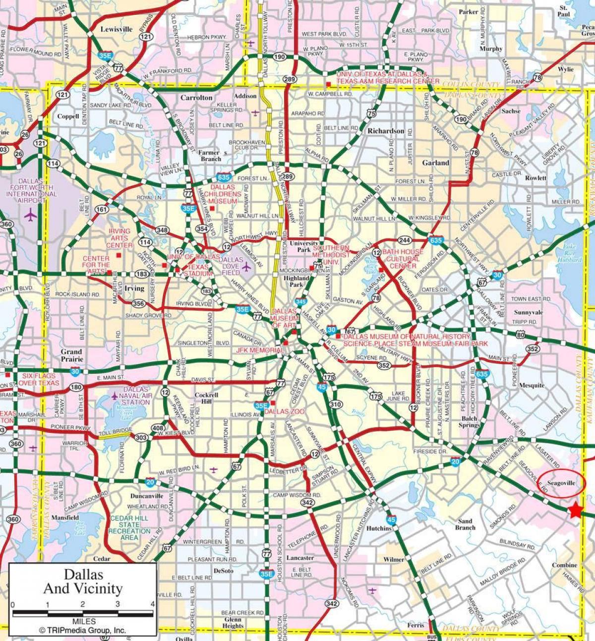 ڈلاس شہر کا نقشہ