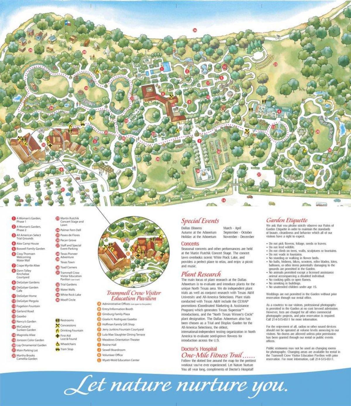 نقشہ کے شہر ڈلاس کے arboretum