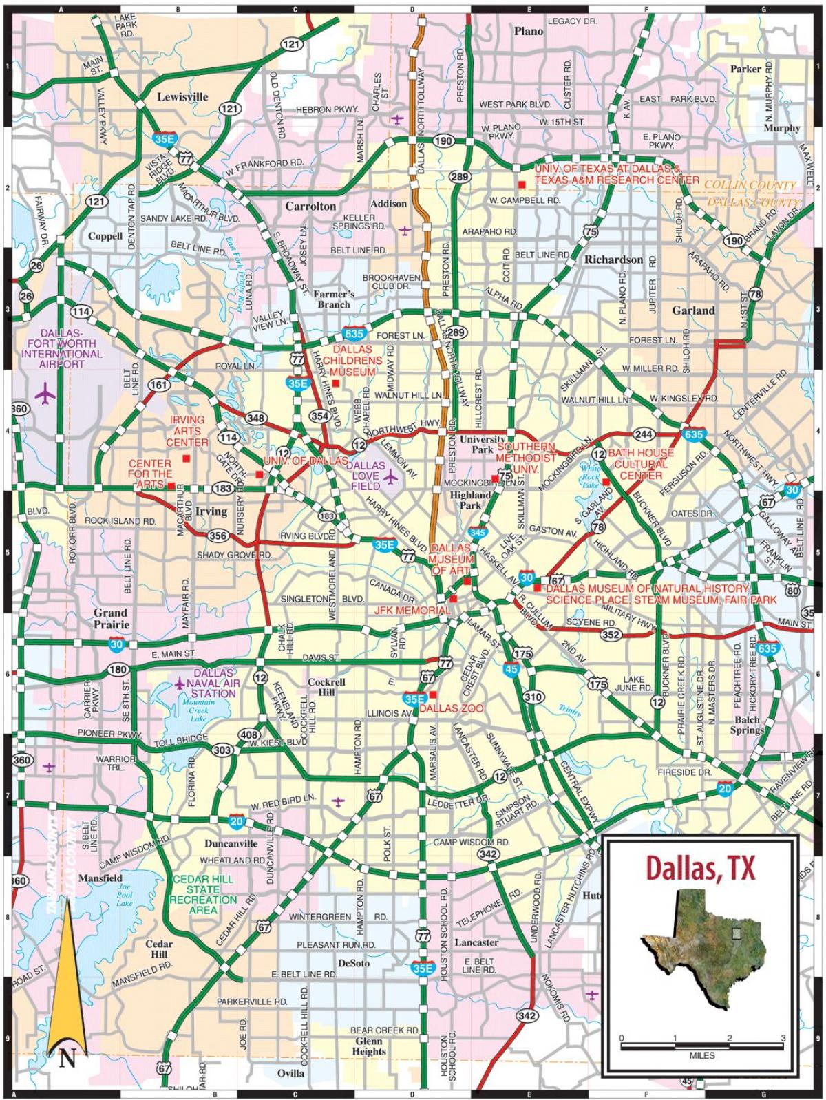ڈلاس کے شہر کا نقشہ