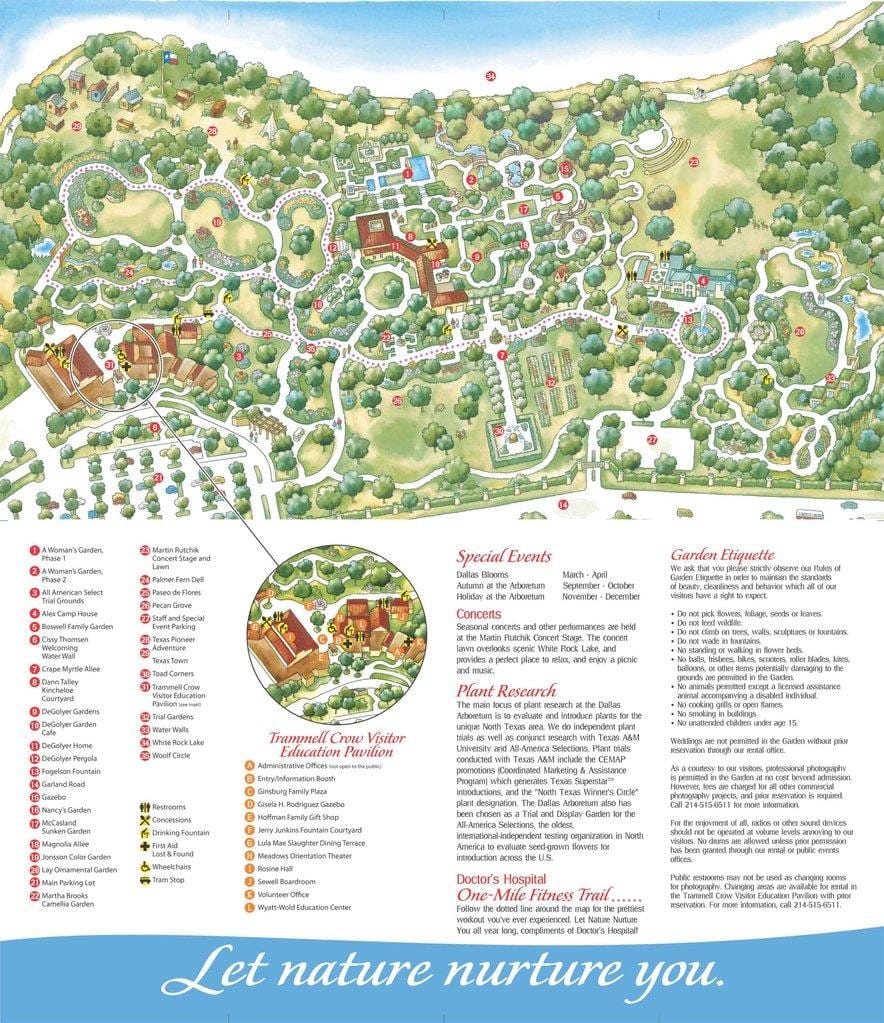 نقشہ کے شہر ڈلاس کے arboretum
