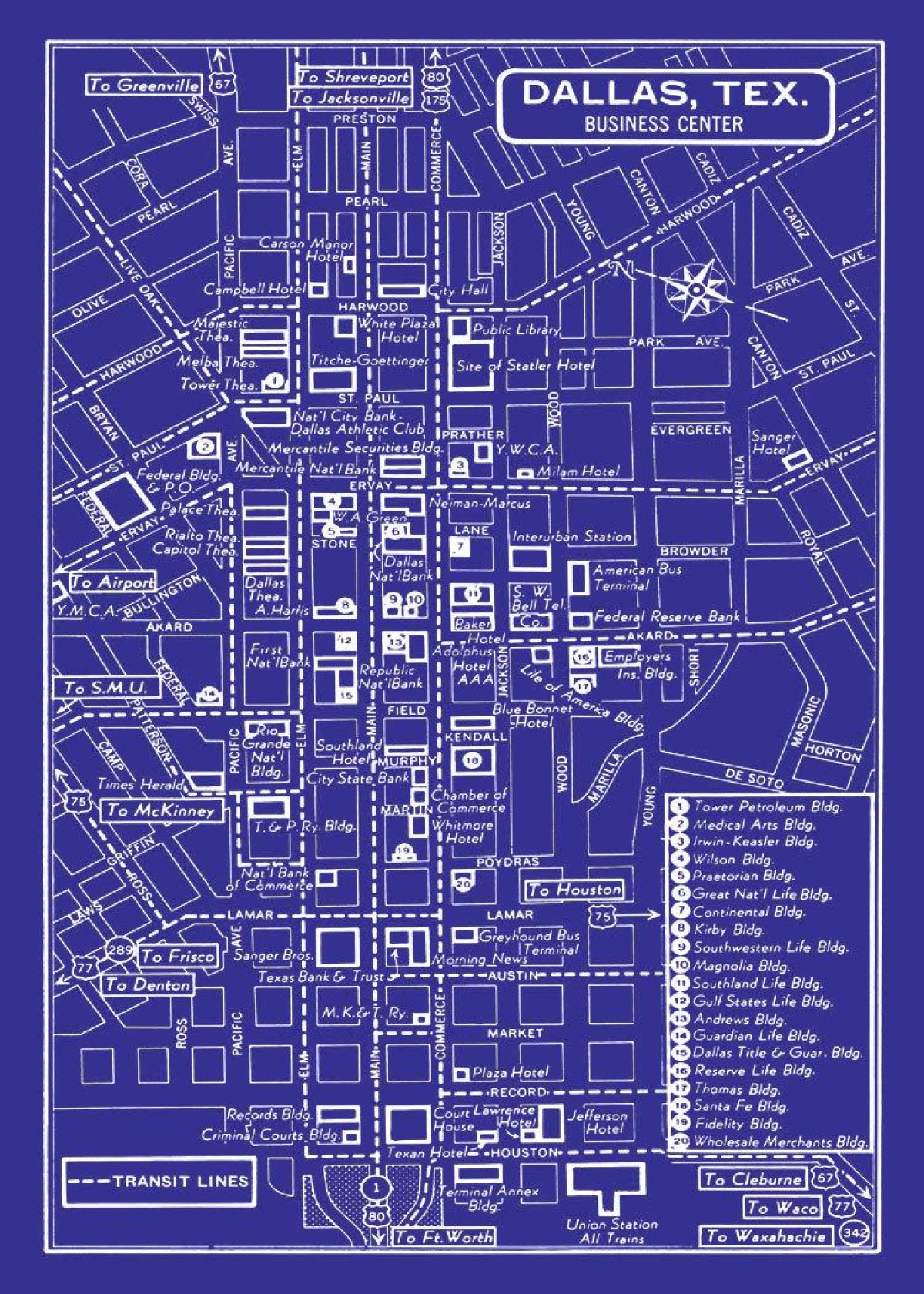 نقشہ کے شہر کے مرکز میں ہیوسٹن