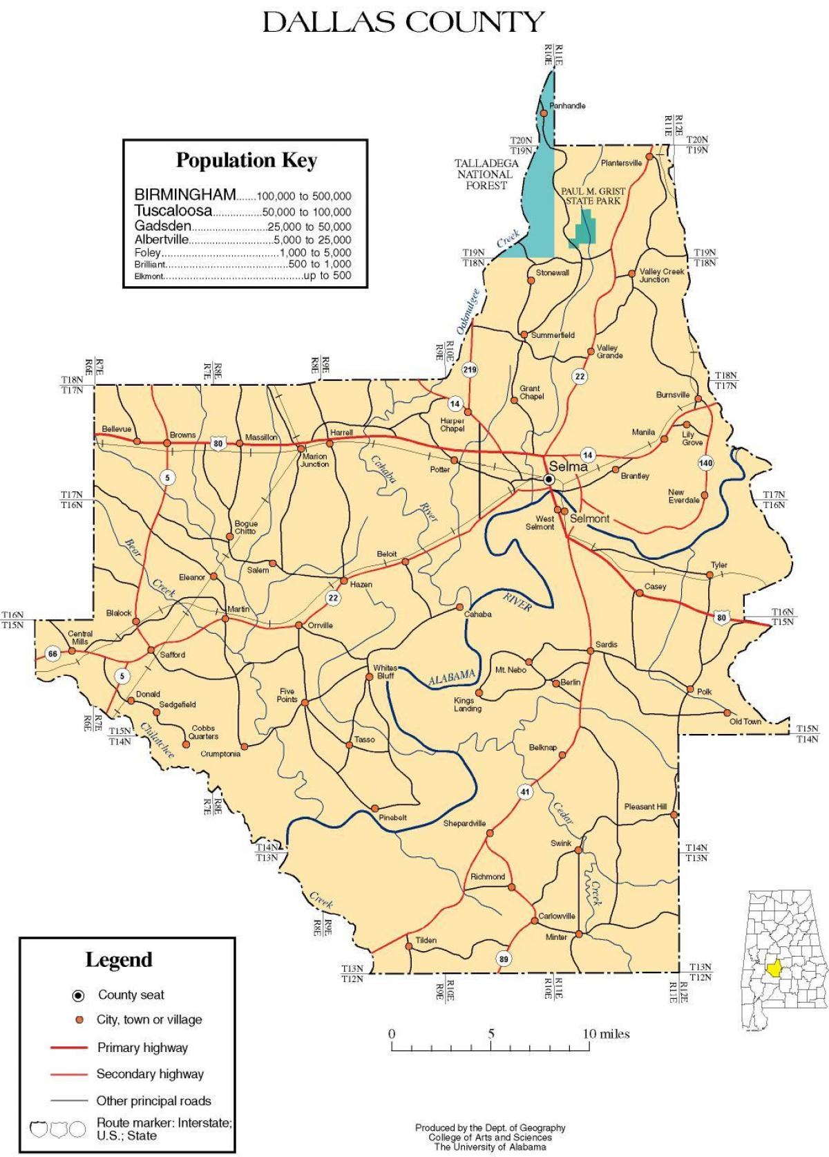 نقشہ کے شہر ڈلاس کے کاؤنٹی
